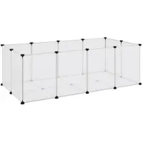 vidaXL Dierenhok klein 144x74x46,5 cm polypropeen en staal transparant