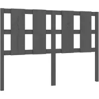 vidaXL Hoofdbord 125,5x4x100 cm massief grenenhout grijs