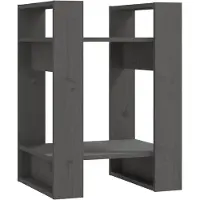 vidaXL Boekenkast/kamerscherm 41x35x57 cm massief grenenhout grijs