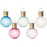Lumineo Set van 15x stuks buiten led lichtroze, groene, blauwe, witte en roze lampion solar verlichting 11 c - Lampionnen