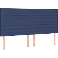 vidaXL Hoofdbord blauw 160x5x118/128 cm stof