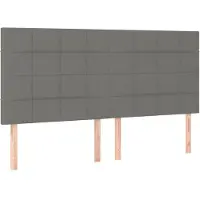 vidaXL Hoofdbord donkergrijs 180x5x118/128 cm Stof