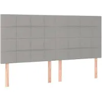vidaXL Hoofdbord lichtgrijs 200x5x118/128 cm stof