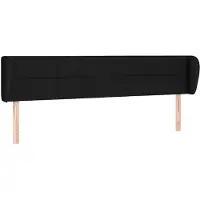 vidaXL Hoofdbord met randen 183x23x78/88 cm stof zwart
