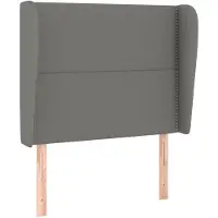 vidaXL Hoofdbord met randen 103x23x118/128 cm stof donkergrijs