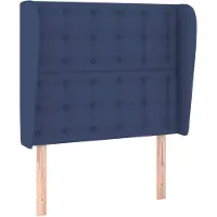 vidaXL Hoofdbord met randen 93x23x118/128 cm stof blauw