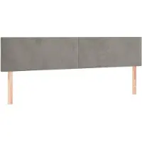 vidaXL Hoofdborden 160x5x78/88 cm fluweel lichtgrijs