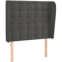 vidaXL Hoofdbord met randen 103x23x118/128 cm fluweel donkergrijs