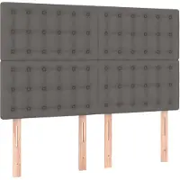 vidaXL Hoofdbord grijs 144x5x118/128 cm kunstleer