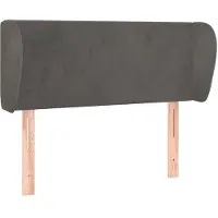 vidaXL Hoofdbord met randen 103x23x78/88 cm fluweel donkergrijs