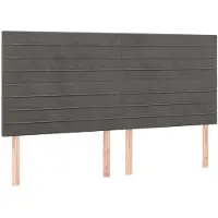 vidaXL Hoofdbord donkergrijs 200x5x118/128 cm Fluweel