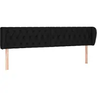 vidaXL Hoofdbord met randen 183x23x78/88 cm stof zwart