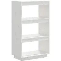 vidaXL Boekenkast/kamerscherm 60x35x103 cm massief grenenhout wit