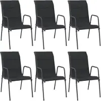 vidaXL Tuinstoelen 6 st staal en textileen zwart