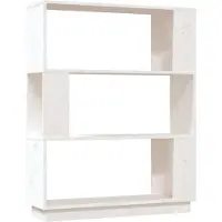 vidaXL Boekenkast/kamerscherm 80x25x101 cm massief grenenhout wit