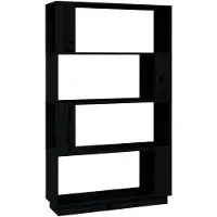 vidaXL Boekenkast/kamerscherm 80x25x132 cm massief grenenhout zwart