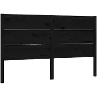 vidaXL Hoofdbord 126x4x100 cm massief grenenhout zwart