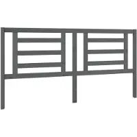 vidaXL Hoofdbord 186x4x100 cm massief grenenhout grijs