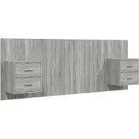 vidaXL Hoofdbord met kastjes bewerkt hout grijs sonoma eikenkleurig