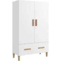 vidaXL - Hoge - kast - 70x31x115 - cm - bewerkt - hout - wit