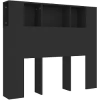 vidaXL Hoofdbordkast 120x18,5x102,5 cm zwart