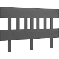 vidaXL Hoofdbord 123,5x3x81 cm massief grenenhout grijs