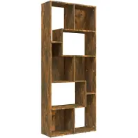 vidaXL Boekenkast 67x24x161 cm bewerkt hout gerookt eikenkleurig