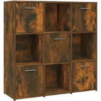 vidaXL Boekenkast 90x30x90 cm bewerkt hout gerookt eikenkleurig