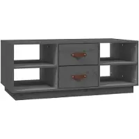 vidaXL Salontafel 100x50x41 cm massief grenenhout grijs
