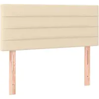 vidaXL Hoofdbord 100x5x78/88 cm stof crèmekleurig