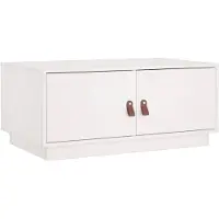 vidaXL Salontafel 80x50x35 cm massief grenenhout wit