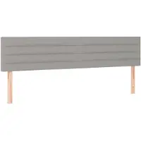 vidaXL Hoofdborden 200x5x78/88 cm stof lichtgrijs