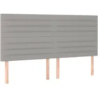 vidaXL Hoofdbord lichtgrijs 160x5x118/128 cm stof