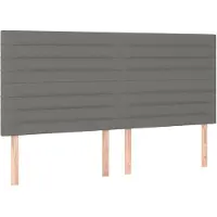 vidaXL Hoofdbord donkergrijs 160x5x118/128 cm Stof