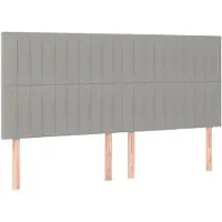 vidaXL Hoofdbord lichtgrijs 180x5x118/128 cm stof