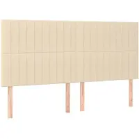 vidaXL Hoofdbord crème 200x5x118/128 cm stof