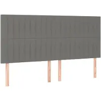 vidaXL Hoofdbord donkergrijs 160x5x118/128 cm Stof