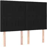 vidaXL Hoofdbord zwart 144x5x118/128 cm stof