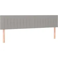 vidaXL Hoofdborden 160x5x78/88 cm stof lichtgrijs