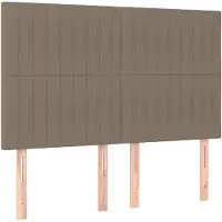vidaXL Hoofdbord taupe 144x5x118/128 cm Stof