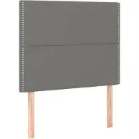 vidaXL Hoofdbord donkergrijs 100x5x118/128 cm Stof