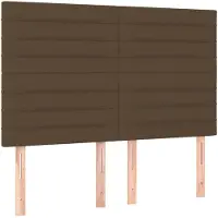 vidaXL Hoofdbord donkerbruin 144x5x118/128 cm stof