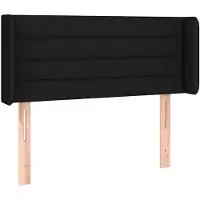 vidaXL Hoofdbord met randen 103x16x78/88 cm stof zwart