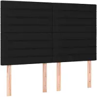 vidaXL Hoofdbord zwart 144x5x118/128 cm stof