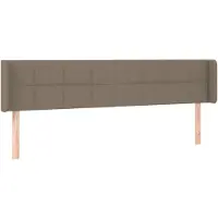 vidaXL Hoofdbord met randen 203x16x78/88 cm stof taupe