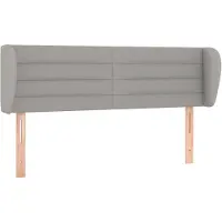 vidaXL Hoofdbord met randen 147x23x78/88 cm stof lichtgrijs