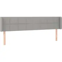 vidaXL Hoofdbord met randen 163x16x78/88 cm stof lichtgrijs