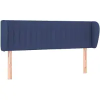 vidaXL Hoofdbord met randen 147x23x78/88 cm stof blauw