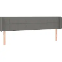 vidaXL Hoofdbord met randen 163x16x78/88 cm stof donkergrijs