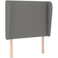 vidaXL Hoofdbord met randen 83x23x118/128 cm stof donkergrijs